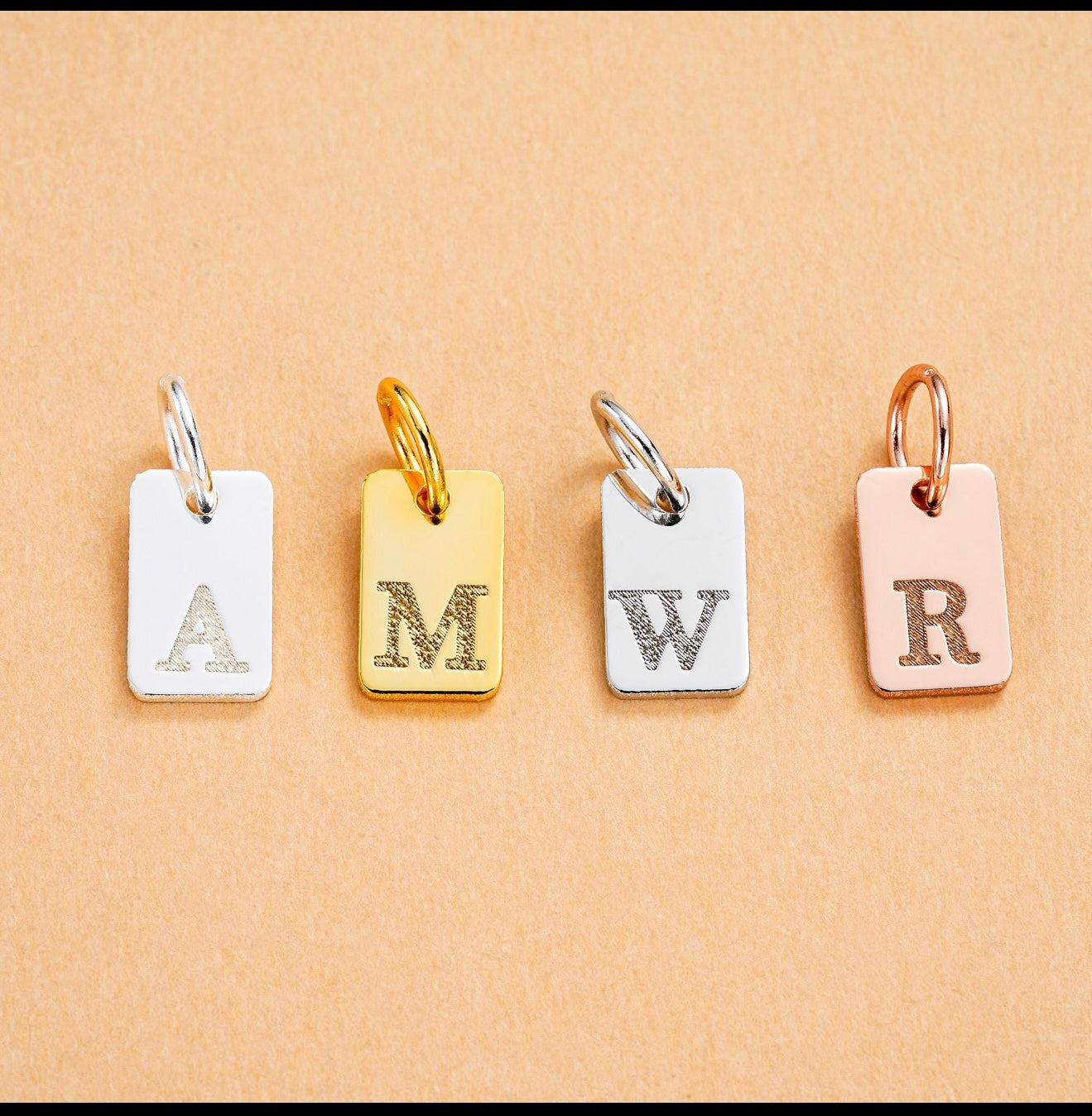 Rectangle Letter Charms