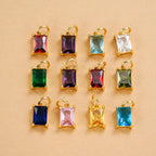 Rectangle Birthstone Charm