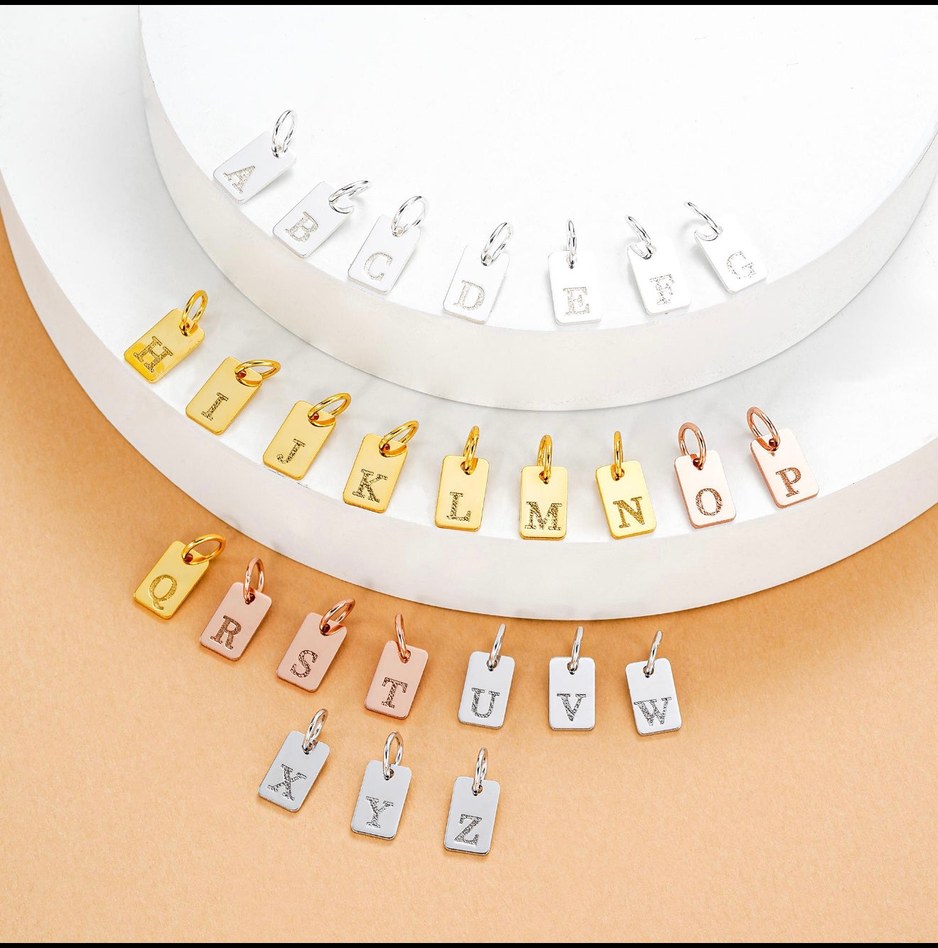 Rectangle Letter Charms